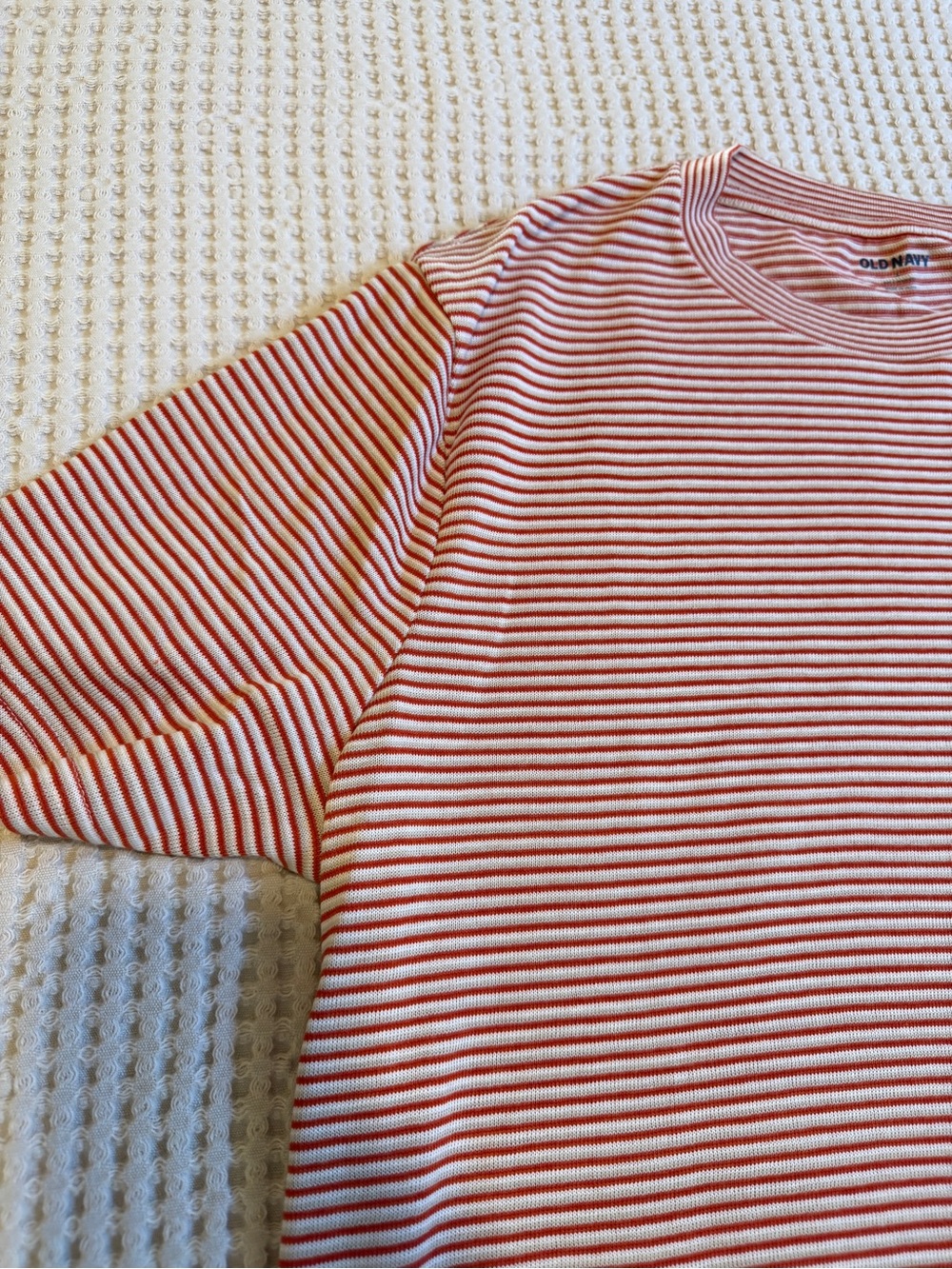 Old Navy Red & White Striped Short-Sleeve Tee